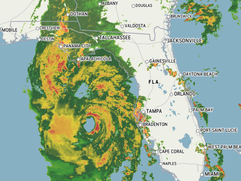 Imagen de radar de huracán Helene